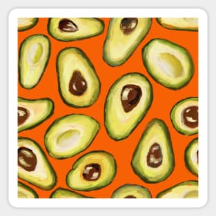 Avocado on Orange Sticker